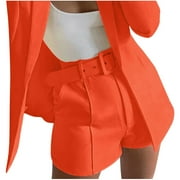 Cargo Shorts for Women Dressy Summer High Waisted Business Work Shorts Casual Pleated Suit Tailored Shorts with Pockets